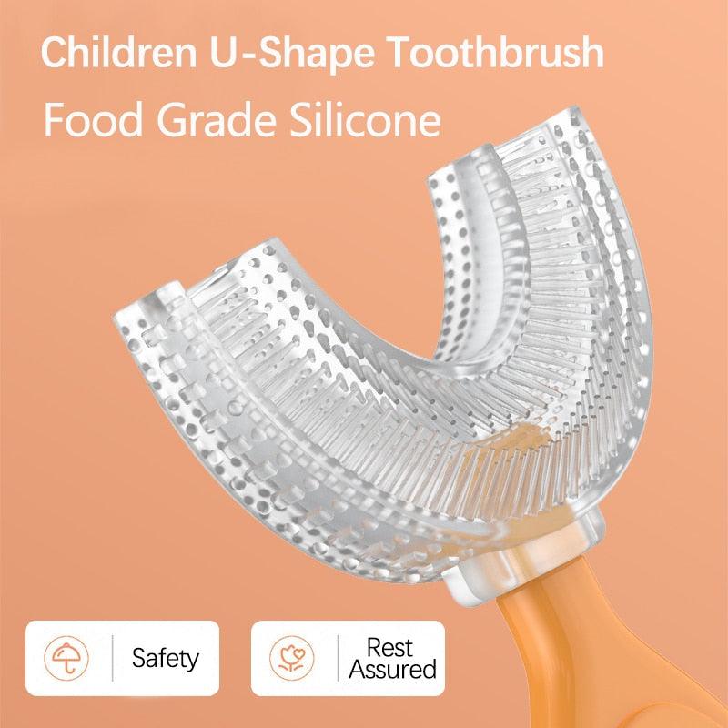 Escova de dentes infantil - em formato de U - Hellofantin